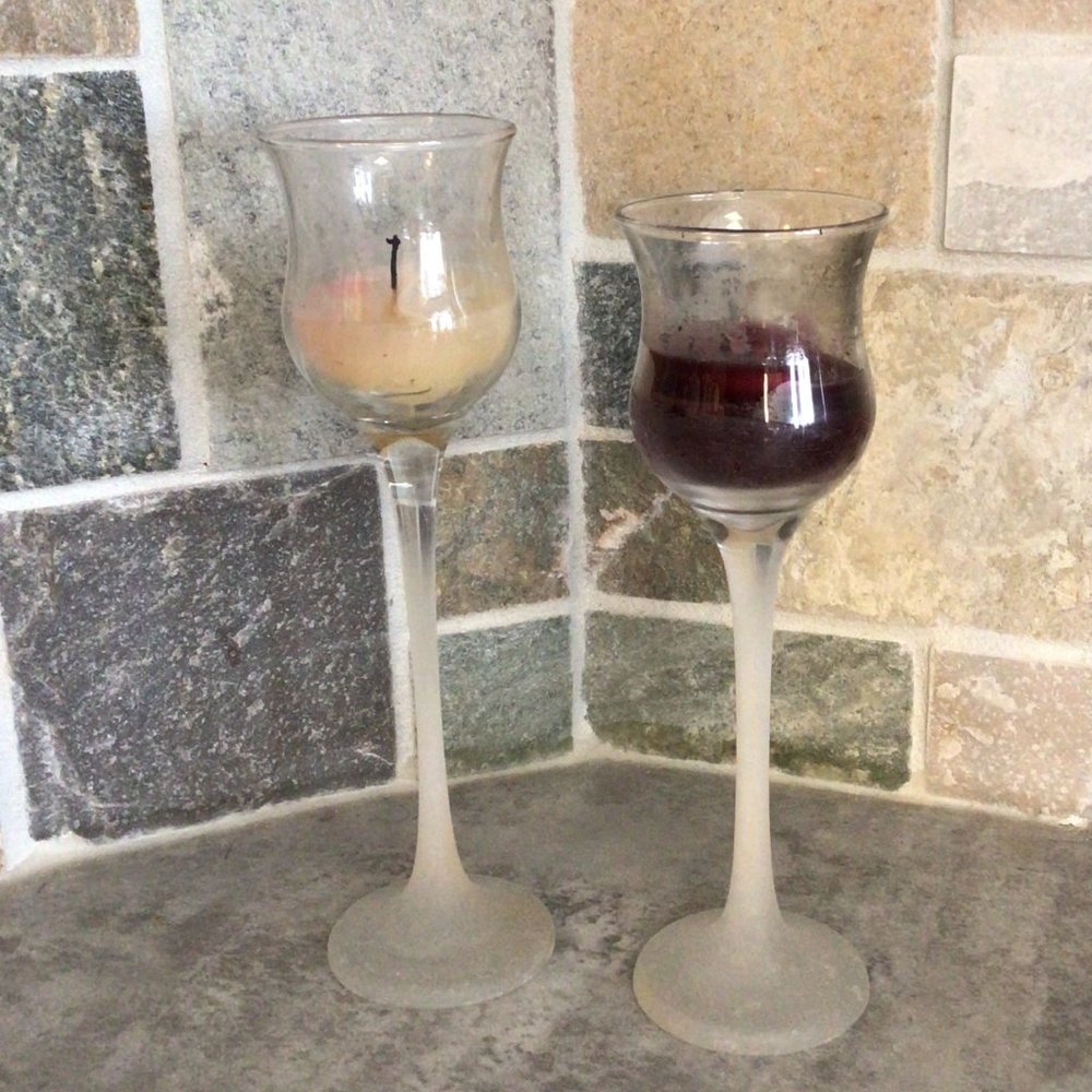 PartyLite Duo Iced Crystal Candle holders